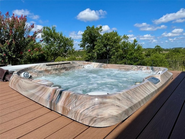 3920 Vail Dv, Bee Cave, TX 78738 - view of pool featuring a hot tub and a wooden deck
