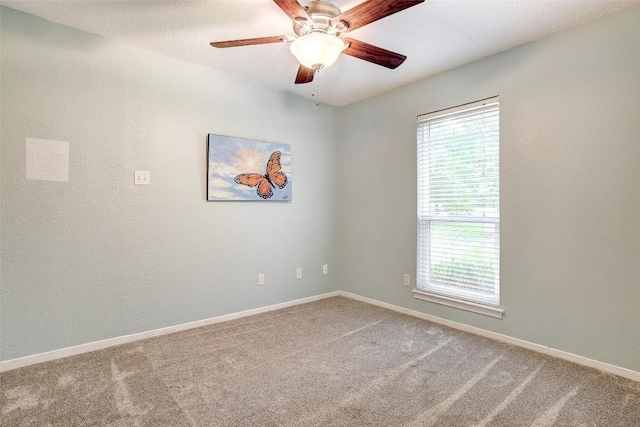 9840 N Live Oak Rd, Salado, TX 76571 - empty room featuring plenty of natural light, carpet, and ceiling fan