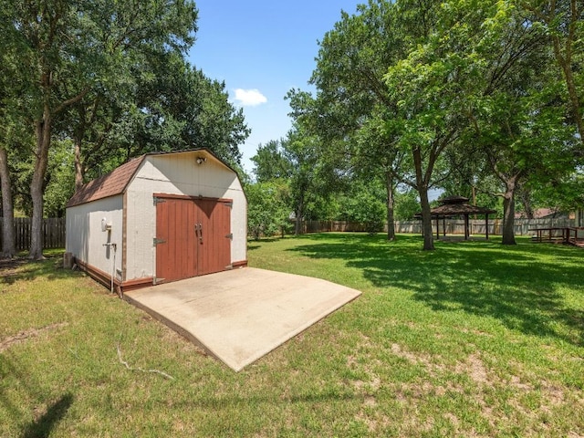 3606 Spotted Horse Trl, Austin, TX 78739 - fenced backyard featuring a gazebo, a shed, and a patio area