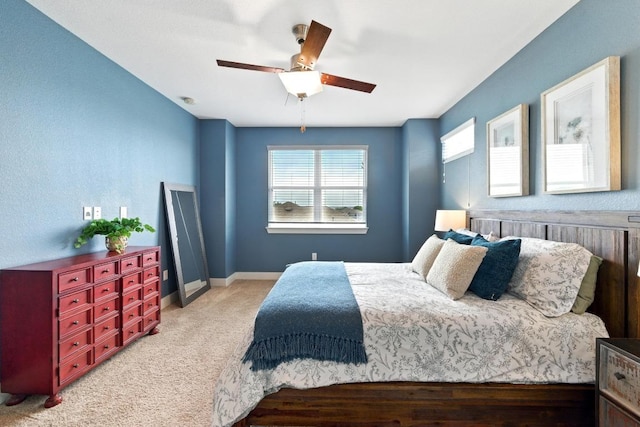 7308 Oberon St, Austin, TX 78741 - bedroom featuring carpet floors, baseboards, and ceiling fan