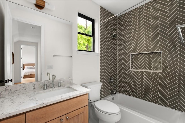 1703 Madison Ave, Austin, TX 78757 - bathroom with vanity, ensuite bath, toilet, and shower / tub combination