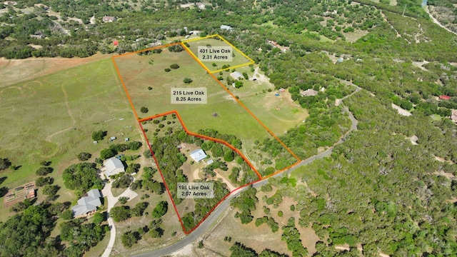 195 Live Oak, Liberty Hill, TX 78642 - map / location featuring property parcel outlined