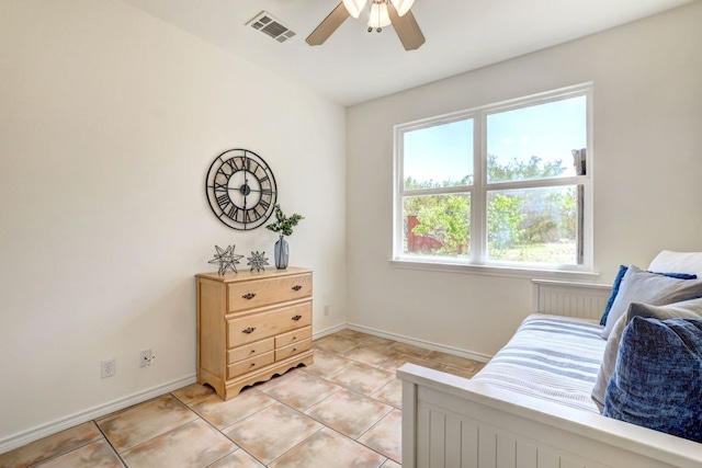 195 Live Oak, Liberty Hill, TX 78642 - sitting room featuring ceiling fan, baseboards, and light tile patterned floors