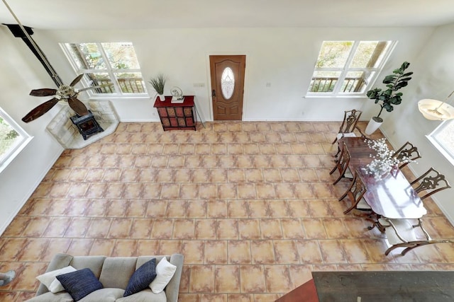 195 Live Oak, Liberty Hill, TX 78642 - foyer entrance featuring healthy amount of natural light and ceiling fan
