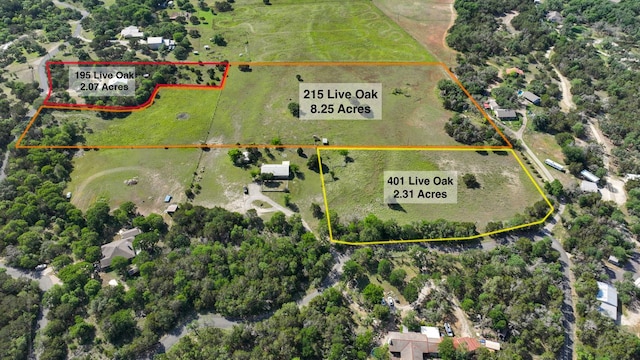 195 Live Oak, Liberty Hill, TX 78642 - map / location featuring property parcel outlined