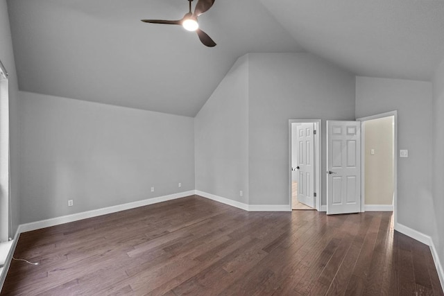 3408 Reims Ct, Austin, TX 78738 - additional living space featuring ceiling fan, lofted ceiling, and wood finished floors