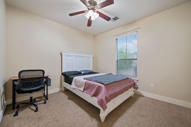 5401 Duval St Unit A & B, Austin, TX 78751 - bedroom featuring light colored carpet, baseboards, and ceiling fan