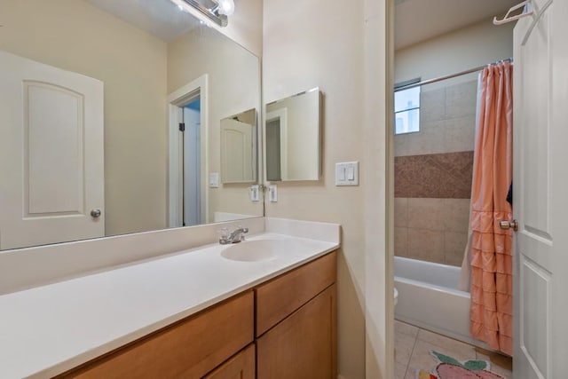5401 Duval St Unit A & B, Austin, TX 78751 - bathroom featuring vanity, shower / bath combo with shower curtain, tile patterned floors, and toilet