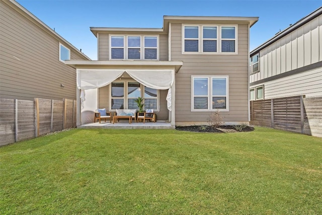 424 Turnbuckle Bnd, Leander, TX 78641 - rear view of house featuring an outdoor hangout area and a patio