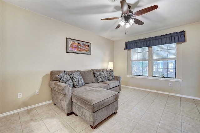 11901 Swearingen Dr Unit 110, Austin, TX 78758 - living area featuring ceiling fan and light tile patterned flooring