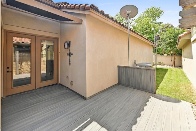 101 Blanco Ct, Horseshoe Bay, TX 78657 - wooden deck with french doors