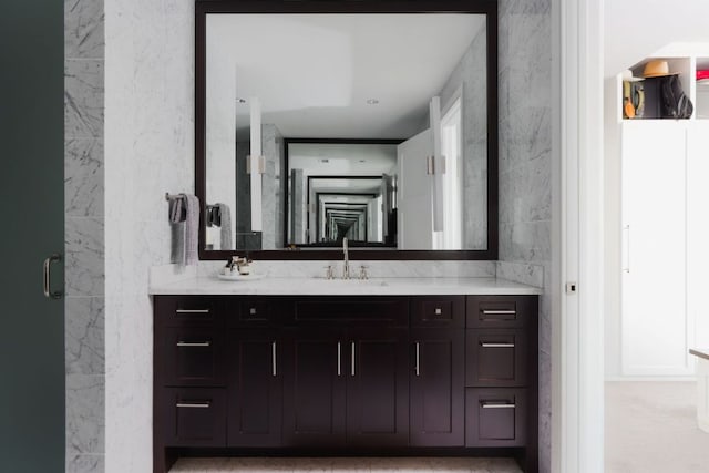 full bathroom with double vanity