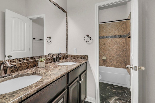 109 Lake Livingston Dr, Georgetown, TX 78628 - bathroom featuring double vanity and tub / shower combination