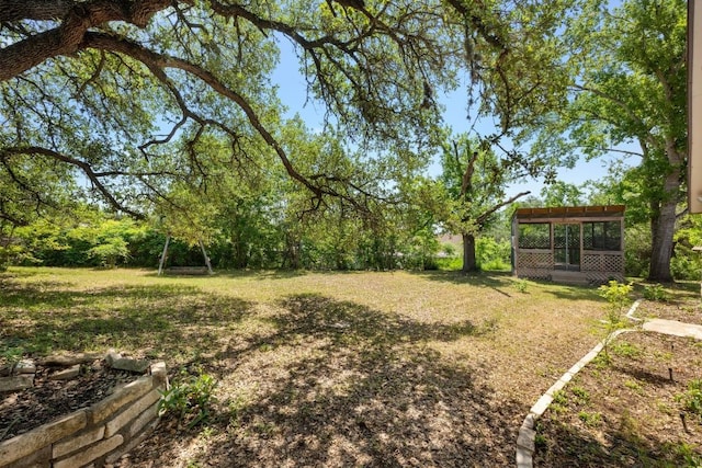 view of grassy yard