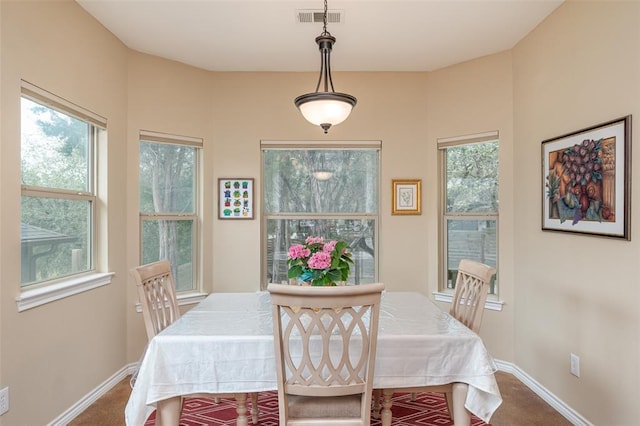 17219 Oak Cliff Cir, Dripping Springs, TX 78620 - carpeted dining space with healthy amount of natural light and baseboards