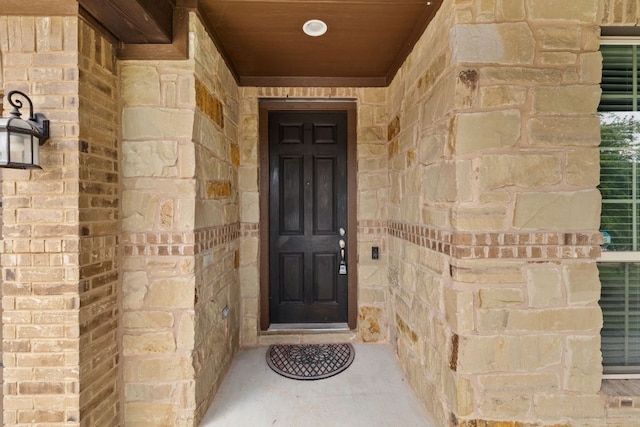 221 Mandana St, Leander, TX 78641 - property entrance featuring brick siding and stone siding