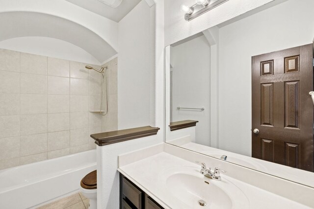 221 Mandana St, Leander, TX 78641 - full bath featuring vanity, shower / washtub combination, and tile patterned floors