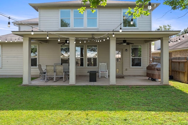 191 Fresno Spgs, Buda, TX 78610 - back of house featuring a ceiling fan and a patio area