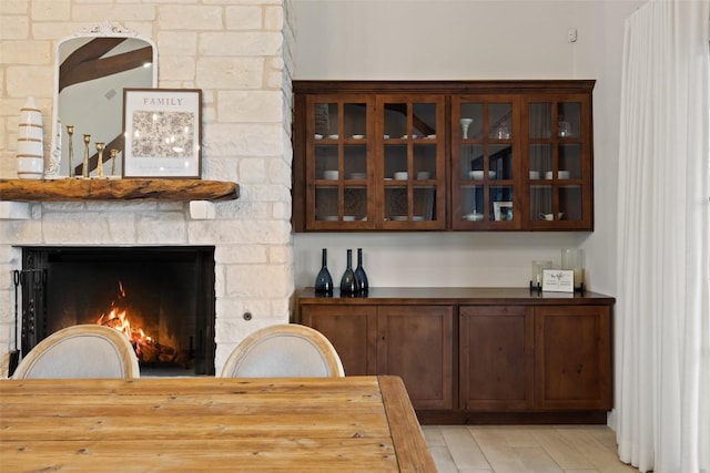 1278 Sanctuary Ln, Blanco, TX 78606 - dining room featuring a fireplace