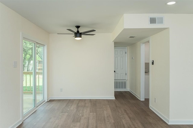 2105 Emerald Isle Dr, Leander, TX 78641 - spare room with wood finished floors, a ceiling fan, baseboards, and recessed lighting
