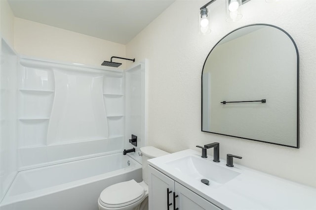 2105 Emerald Isle Dr, Leander, TX 78641 - bathroom with toilet, vanity, and shower / bath combination