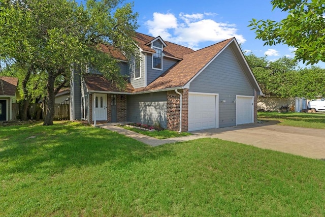 8805 Clearbrook Trl Unit A, Austin, TX 78729 - view of front facade featuring a garage, brick siding, a shingled roof, and concrete driveway