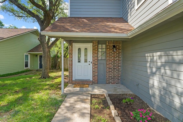 8805 Clearbrook Trl Unit A, Austin, TX 78729 - entrance to property with brick siding and a shingled roof
