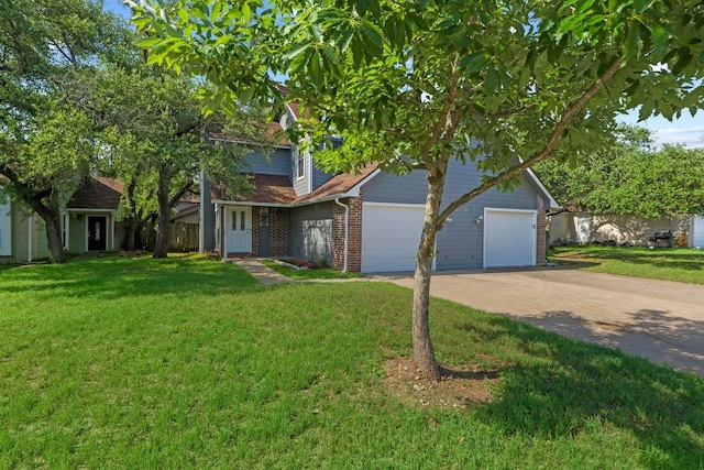 8805 Clearbrook Trl Unit A, Austin, TX 78729 - obstructed view of property featuring brick siding, a garage, and driveway