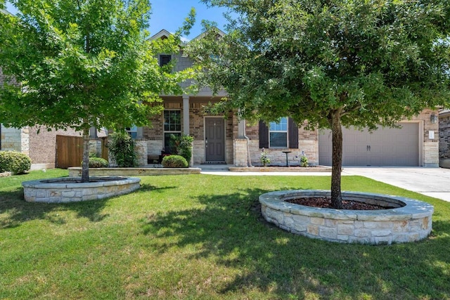 12709 Twisted Root Dr, Manchaca, TX 78652 - view of front facade featuring a front yard, driveway, and an attached garage