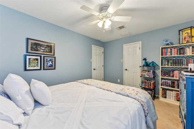 201 Tulip Trail Bnd, Cedar Park, TX 78613 - bedroom with light colored carpet and a ceiling fan