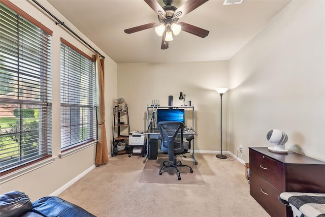 201 Tulip Trail Bnd, Cedar Park, TX 78613 - carpeted office space with baseboards and ceiling fan