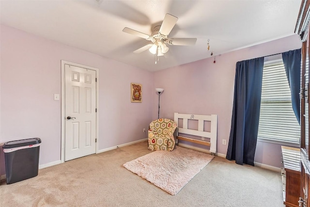 201 Tulip Trail Bnd, Cedar Park, TX 78613 - living area featuring carpet floors, baseboards, and a ceiling fan