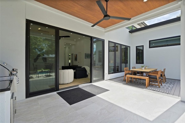 3305 Skylark Dr, Austin, TX 78757 - view of patio / terrace with a ceiling fan and outdoor dining area