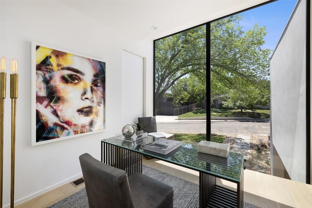 2502 Barhill Dr, Austin, TX 78704 - office space featuring plenty of natural light, wood finished floors, and expansive windows