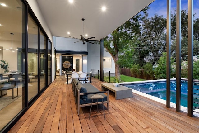 2502 Barhill Dr, Austin, TX 78704 - wooden deck with ceiling fan