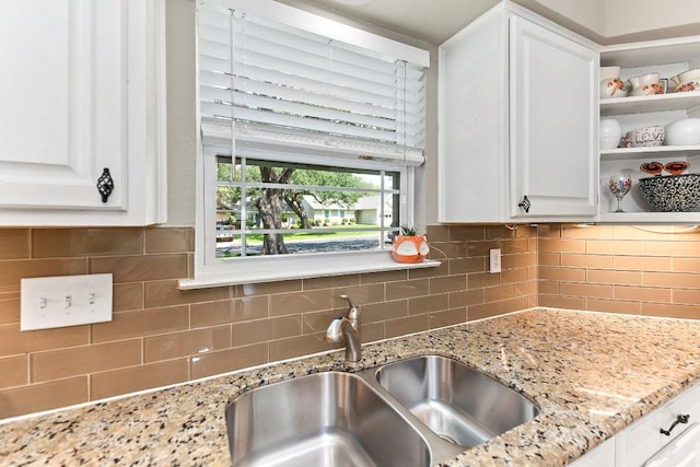 4806 Transit Cir, Austin, TX 78727 - kitchen featuring a sink, open shelves, and white cabinets