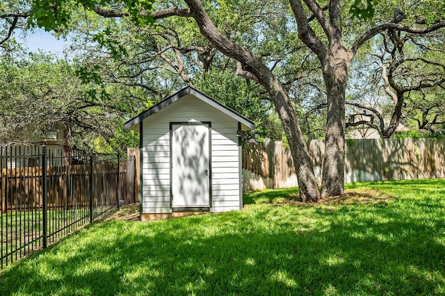 view of shed