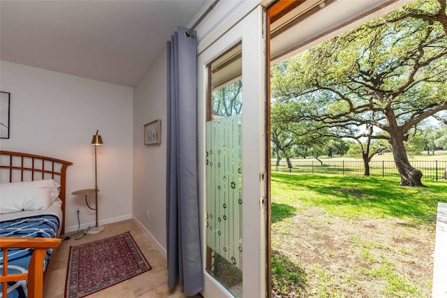 doorway with baseboards