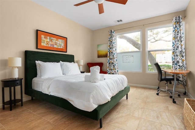 11532 Spicewood Pkwy, Austin, TX 78750 - bedroom with light tile patterned flooring and ceiling fan