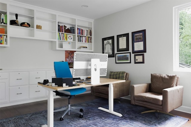401 Rocky River Rd, West Lake Hills, TX 78746 - home office with dark wood-type flooring