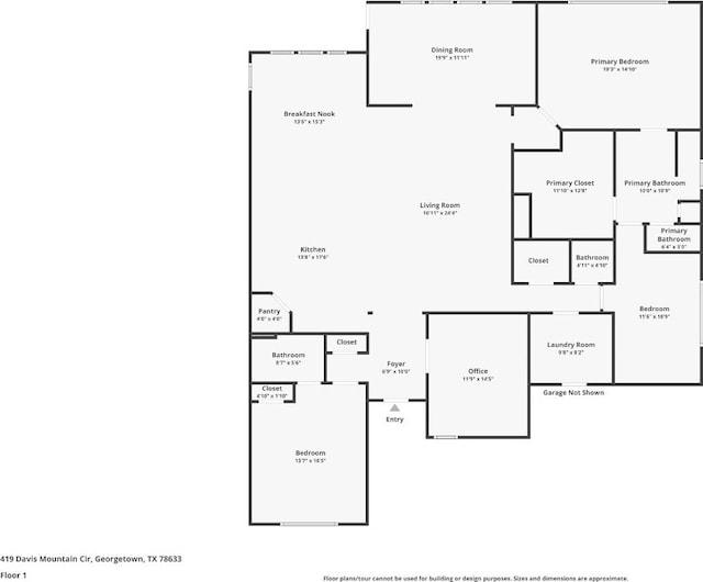 419 Davis Mountain Cir, Georgetown, TX 78633 - property floor plan