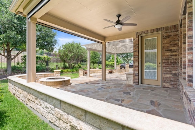 419 Davis Mountain Cir, Georgetown, TX 78633 - view of patio with ceiling fan