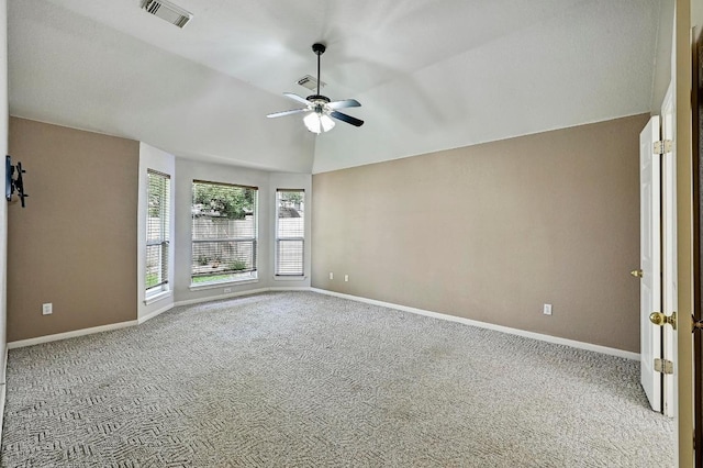 2713 Oakwood Glen Dr, Cedar Park, TX 78613 - carpeted spare room featuring a ceiling fan, baseboards, and lofted ceiling
