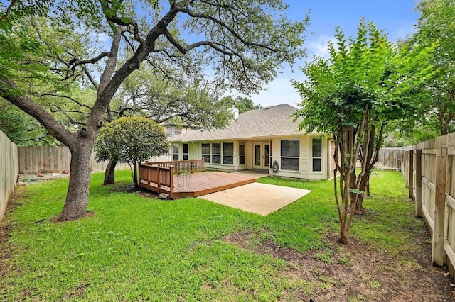 2713 Oakwood Glen Dr, Cedar Park, TX 78613 - rear view of house with a wooden deck and a shingled roof