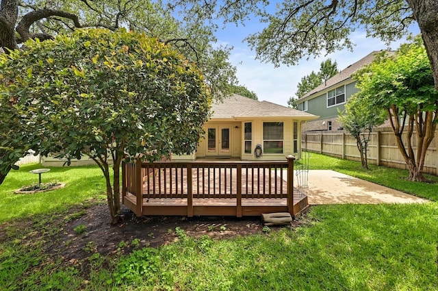 2713 Oakwood Glen Dr, Cedar Park, TX 78613 - back of house with a wooden deck and a patio