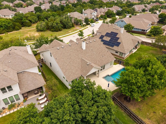 604 Germander Rd, Leander, TX 78641 - aerial perspective of suburban area featuring a pool area