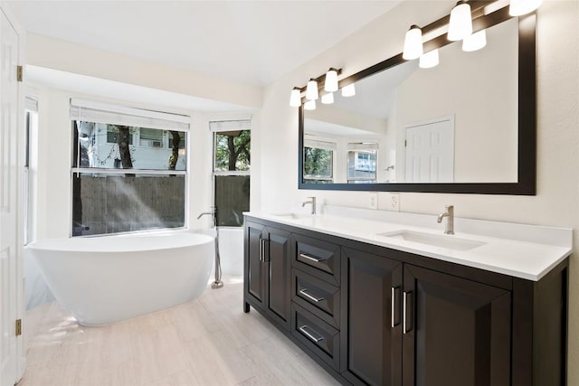 1202 Deergrove Dr, Cedar Park, TX 78613 - full bath with double vanity and a soaking tub