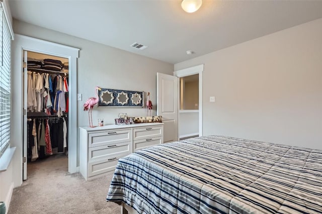 17301 Leafroller Dr Unit A, Pflugerville, TX 78660 - bedroom featuring a spacious closet, light carpet, and a closet