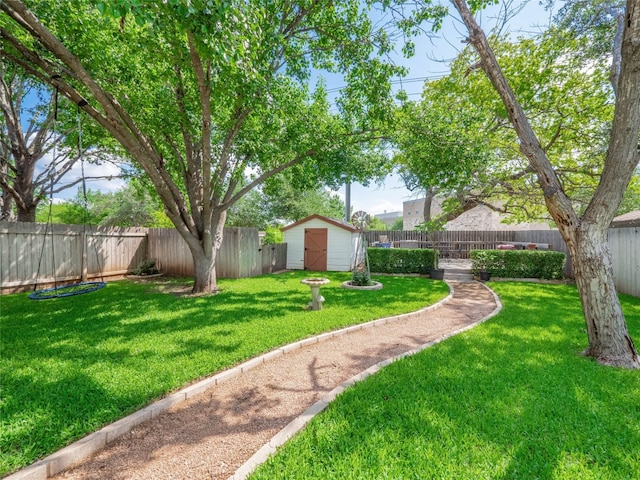 1810 Summer Rain Dr, Cedar Park, TX 78613 - view of yard with a storage unit and an outdoor structure