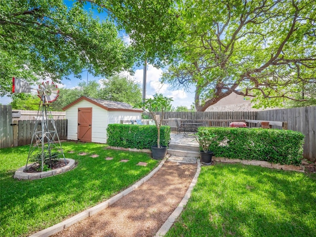 1810 Summer Rain Dr, Cedar Park, TX 78613 - view of yard with a storage unit and an outdoor structure